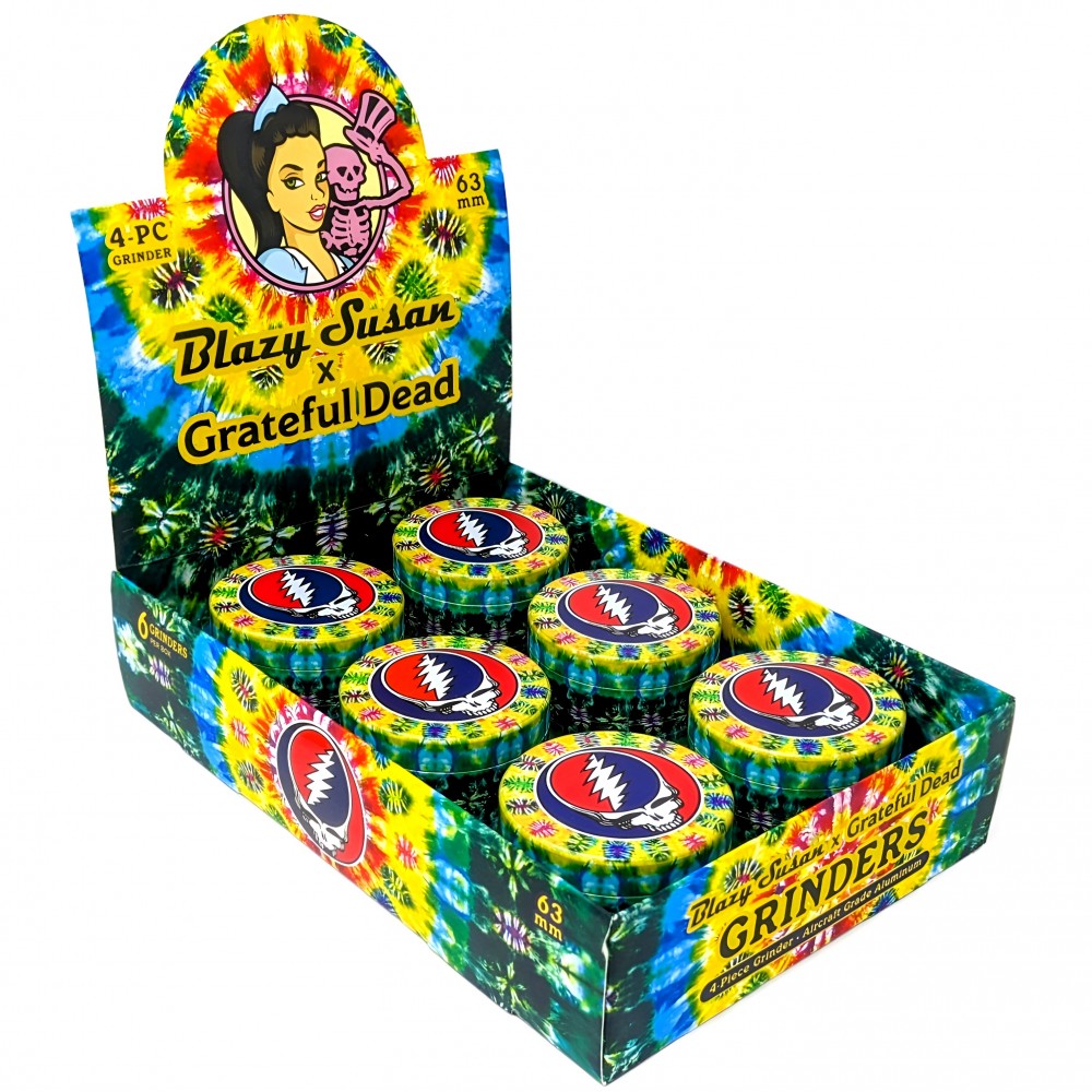 Blazy Susan X Grateful Dead Tie Dye SYF Grinder 4pc 6ct Display